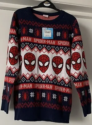 Buy Tu Navy Marvel Spider-man Superhero Christmas Jumper 11 Years Bnwt Gift Xmas New • 14.95£