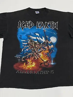Buy Iced Earth 1999 Alive In Athens Tour T-Shirt Size XL • 54.94£