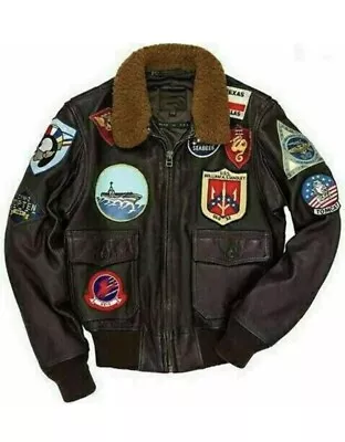 Buy Top Gun Maverick Leather Bomber Jacket - Worn Once - Size Large  • 69.99£