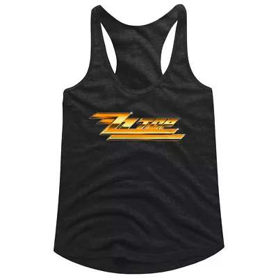 Buy ZZ Top Metallic Chrome Logo Women's Tank Top Rock Band Concert Merch Racerback • 24.61£