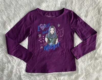 Buy Disney Descendants 3 Shirt Girls Sz Small 6-6x Mal Tshirt Long Sleeve Purple • 17.48£