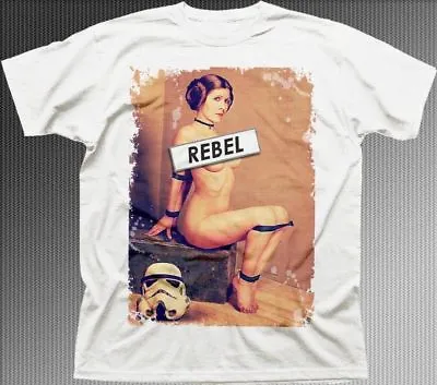 Buy Star Wars Inspired Princess Leia Rebel In Bondage White Cotton T-shirt 9355 • 13.95£