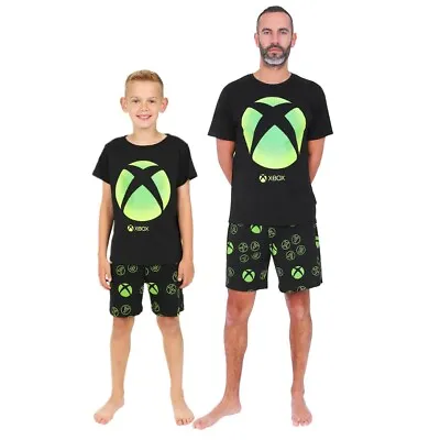 Buy Xbox Official Mens And Boys Matching Gaming Short Pyjama Set Black • 13.99£