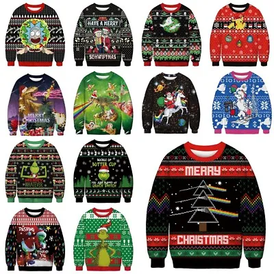 Buy Unisex Adults Grinch Santa Christams Hoodie Sweatshirt Pullover Jumper Gift Tops • 13.15£