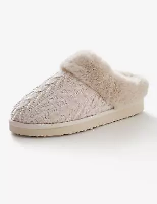Buy RIVERS - Womens Winter Slippers - Beige Mules - Slip On - Leather Footwear • 13.39£