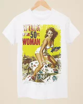 Buy Attack Of The 50ft Woman - Movie Poster Inspired Unisex White T-Shirt • 14.99£