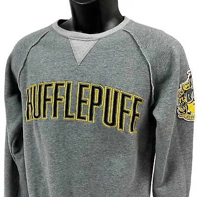 Buy Harry Potter Hufflepuff Gray Sweater Adult Size Small Wizarding World • 19.85£