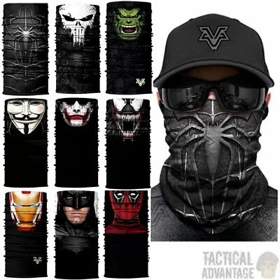 Buy Super Hero Villain Face Mask Cover Multi Function Tube Scarf Snood Superhero Hat • 5.95£