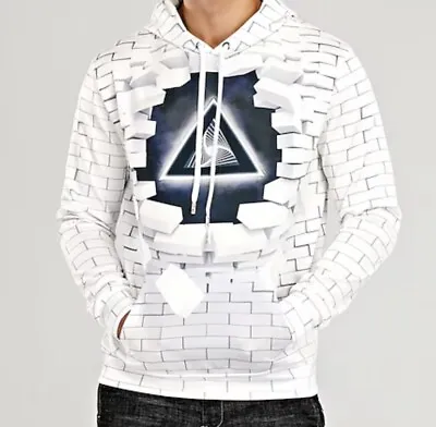 Buy 3D Men’s Hoodie Sweatshirt Graphic Print Casual Winter Fall Slim Fit Grey S • 19.99£
