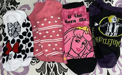 Buy 4 Disney Socks Minnie Aurora Beetlejuice • 4.02£