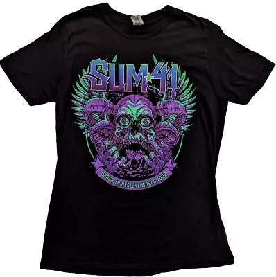 Buy Sum 41 Unisex T-shirt Order In Decline Tour 2020 Purple Skull Size Large Ex Tour • 19.89£