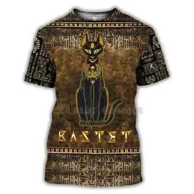 Buy New Unisex T Shirts Digital 3D Print Harajuku Style Egyptian Cat Goddess Bastet • 19.99£