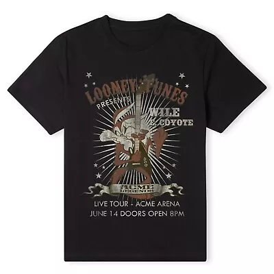 Buy T - Shirt Looney Tunes Wile E Coyote Guitar Live Tour Size L • 12£