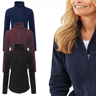 Buy Womens Ladies Fleece Jacket Full Zip Up Warm Classic Plain Fleece Anti Pill Tops • 11.98£