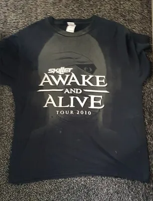 Buy Rare Mens Skillet Awake And Alive Tour  2010 T Shirt Size L Pre-loved • 16.99£