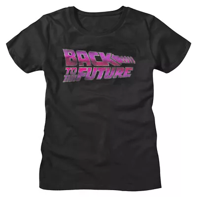 Buy Back To The Future Sunset Logo Women's T Shirt DeLorean McFly 80s Movie Merch • 28.97£