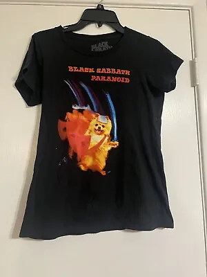 Buy Black Sabbath Women Medium Graphic Print T-shirt Black Paranoid Dog RARE • 37.99£