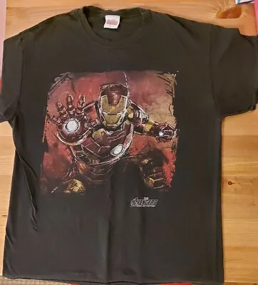 Buy Iron Man Avengers Age Of Ultron Black T-Shirt - LARGE - Very Used Worn & Faded  • 9.99£
