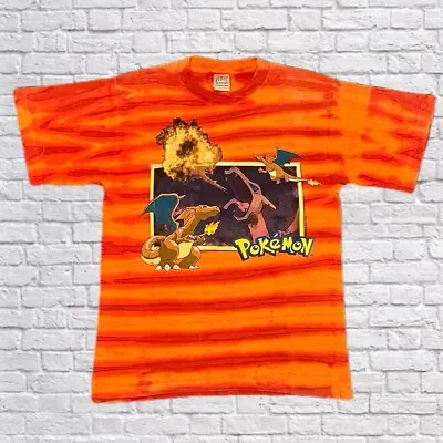 Buy Pokemon Vintage 2000 Charizard T Shirt Youth M/ Adult XS Tie Dye RARE Y2K • 114.99£