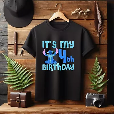 Buy Personalised Birthday T-Shirt, Lilo & Stitch T-shirt, Cartoon Tee, Birthday Gift • 12.99£