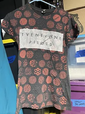 Buy Twenty One Pilots Womens Short Sleeve Screen Print Shirt Blurry Face Charcoal L • 9.61£