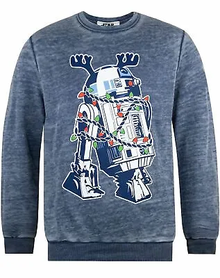Buy Star Wars Mens Christmas Jumper | R2D2 Decorations Burnout Xmas Sweatshirt • 25.95£