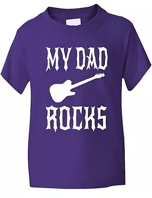 Buy My Dad Rocks!  Funny Kids Boys Girls T-Shirt Birthday Gift  Age 1-13 • 7.99£