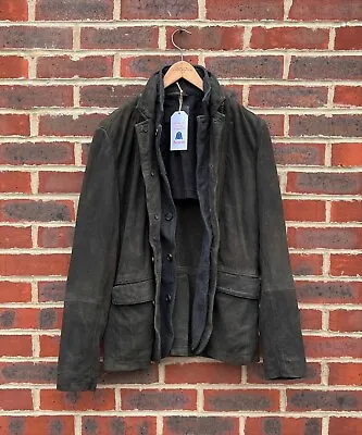 Buy **AWESOME** All Saints Mens SURVEY Leather Blazer Jacket SMALL Biker Bomber A104 • 259.99£