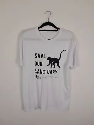 Buy Wild Futures Save Our Sanctuary Monkey Print White T-shirt Size Medium • 19.99£