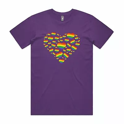 Buy Rainbow Heart Printed T-Shirt Unisex | Rainbow Heart Shirts | Rainbow Heart Gift • 11.49£