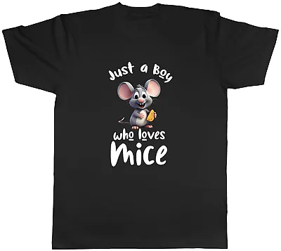Buy Just A Boy Mens T-Shirt Who Loves Mice Mouse Rodent Rat Tee Gift • 8.99£