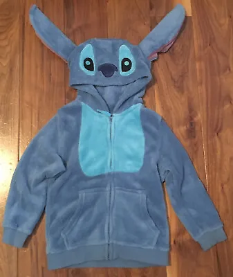 Buy Genuine Disneyland Paris Disney Store Stitch Fleece Hoodie Jumper Age 6 Grt Cnd! • 22.49£