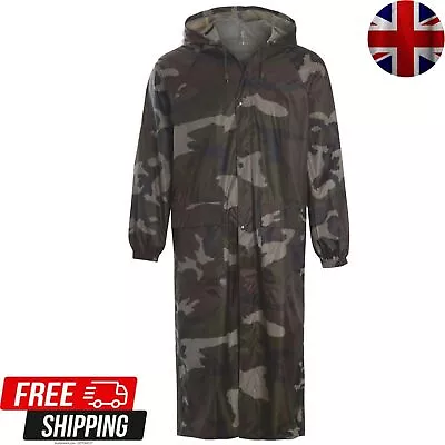 Buy 100% Waterproof Rain Long Coat Adults Camouflage Camo Cagoul Trench Mac Jacket • 18.75£