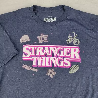 Buy Stranger Things Shirt Adult Large Blue Tee Short Sleeve Netflix Upside Down Neon • 9.42£