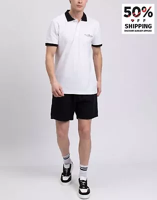 Buy JOHN RICHMOND Pique Polo Shirt Size L 'IT'S ONLY ROCK 'N' ROLL' Short Sleeve • 24.99£