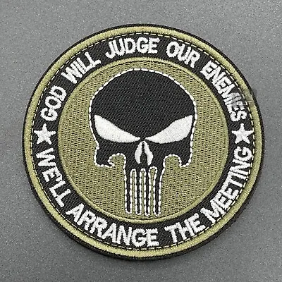 Buy Punisher Skull Morale Patch Green Hook & Loop Airsoft Tactical Military Army 8cm • 4.49£