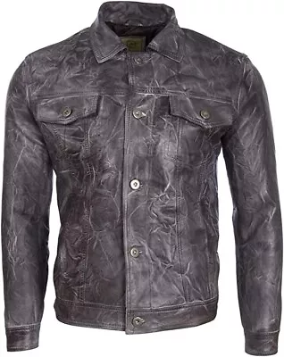 Buy Aviatrix Men's Super-Soft Real Leather Classic Harrington Fashion Jacket (KUIG) • 34.99£