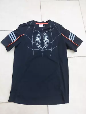 Buy Adidas Marvel Spiderman 'spider'  Logo T-shirt Black Age 15-16 * Excellent • 4.99£