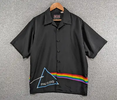 Buy Pink Floyd By Dragonfly Vintage 2002 Black Satin Bowling USA Button Shirt - L • 124.50£