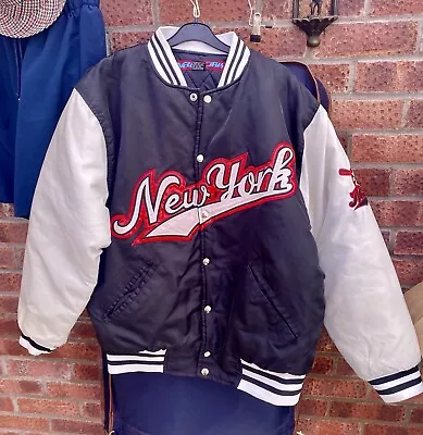 Buy New York Thick Padded Varsity Baseball Jacket Size L • 19.99£