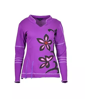 Buy Tattopani Ladies Full Sleeve Top With Chinese Collar Design And Embroidery ! • 15£