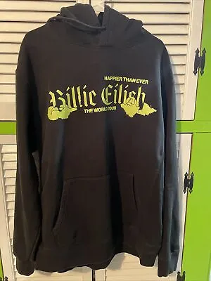 Buy Billie Eilish Happier Than Ever Tour 2022 Hoodie XXL. Front Pocket Sweatshirt. • 95.67£
