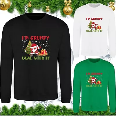 Buy I'm Grumpy Deal With It Christmas Jumper Santa Dab Dancing Xmas Tree Party Top • 17.99£