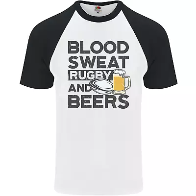 Buy Blood Sweat Rugby And Beers Funny Mens S/S Baseball T-Shirt • 12.99£