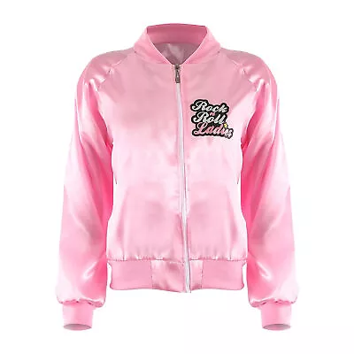 Buy Ladies Pink Rock N Roll Jacket Fancy Dress Costume Retro Hen Night 50s Dance • 15.99£