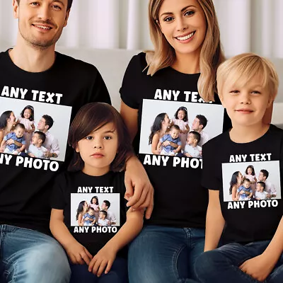 Buy Personalised T-Shirt Father's Day Matching Custom Printed Any Photo Text Men #FD • 3.99£