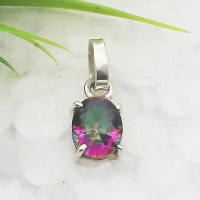 Buy 925 Sterling Silver Mystic Topaz Necklace Handmade Jewelry Gift For Women • 31.01£