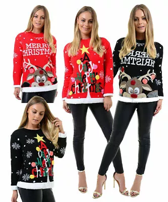 Buy New Women Xmas Christmas Novelty Merry Christmas Jumper • 14.99£