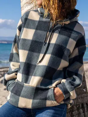 Buy Winter Women Hooded Check Basic Long Sleeve Polyester Back To The Basics • 22.59£