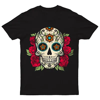 Buy Day Of The Dead Mexican T-Shirt Sugar Skull Dia De Los Muertos Gothic #V#DD120 • 14.99£